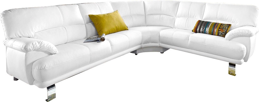 TRENDMANUFAKTUR Ecksofa »Cecilia in italienischem Design, modern und komfortabel, L-Form«, bequeme Armlehnen, mit langem Schenkel von TRENDMANUFAKTUR