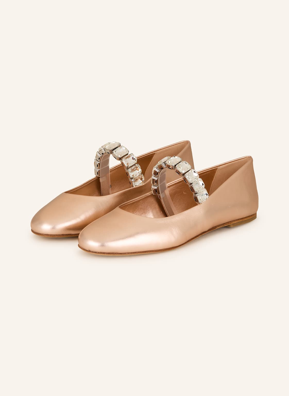 Casadei Ballerinas Mit Schmucksteinen beige von CASADEI