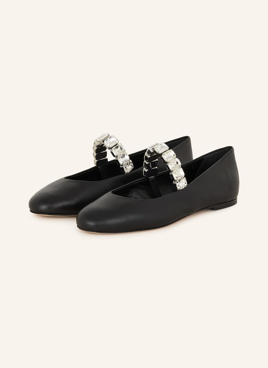 Casadei Mary-Jane-Ballerinas Crystal Mit Schmucksteinen schwarz von CASADEI