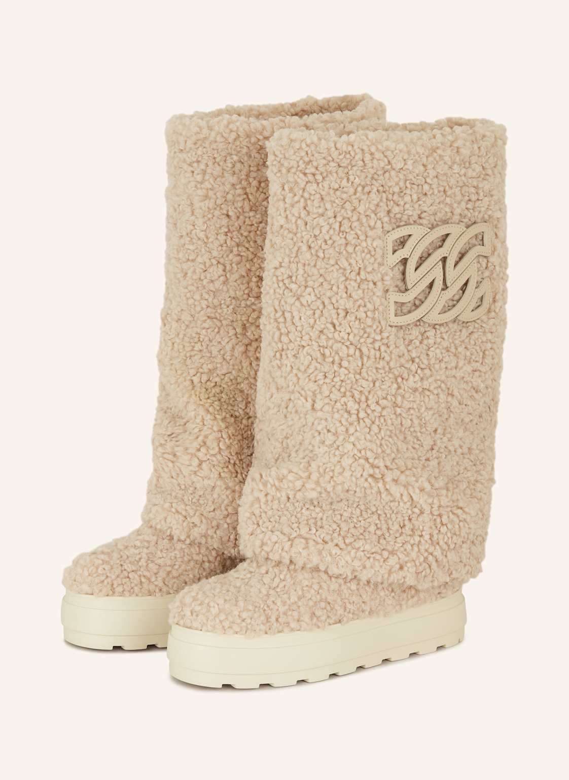 Casadei Plateau-Boots Mit Teddyfell weiss Casadei Plateau-Boots Mit Teddyfell weiss von CASADEI