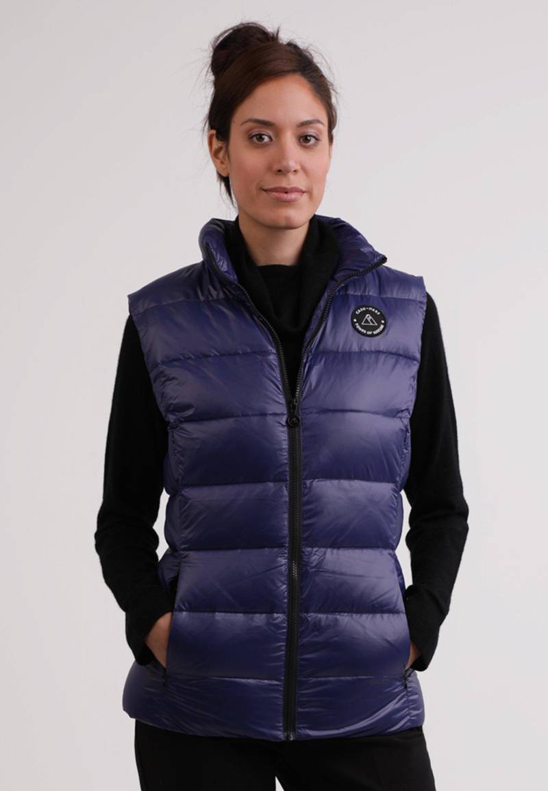 Daunengilet Mit Kaschmirfutter In Glänzender Optik Damen Marine XL von CASH-MERE.CH