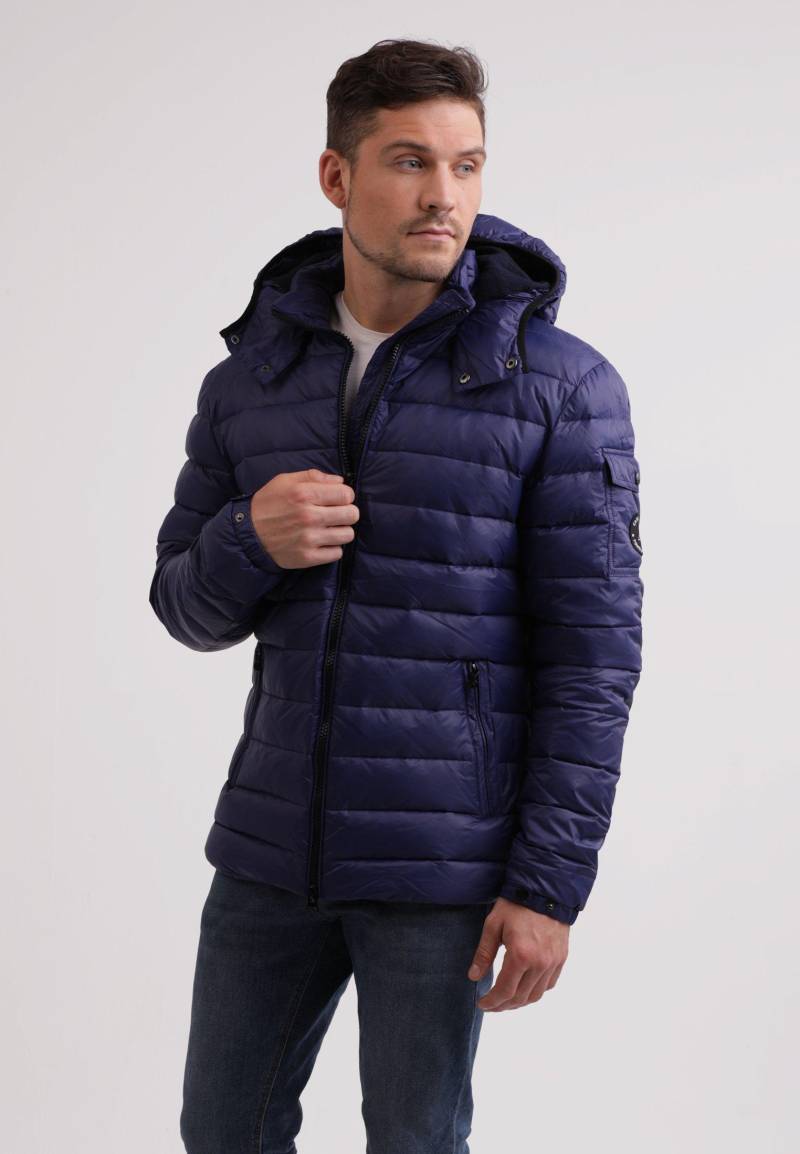 Daunenjacke Mit Kapuze Und Kaschmirfutter Herren Marine L von CASH-MERE.CH