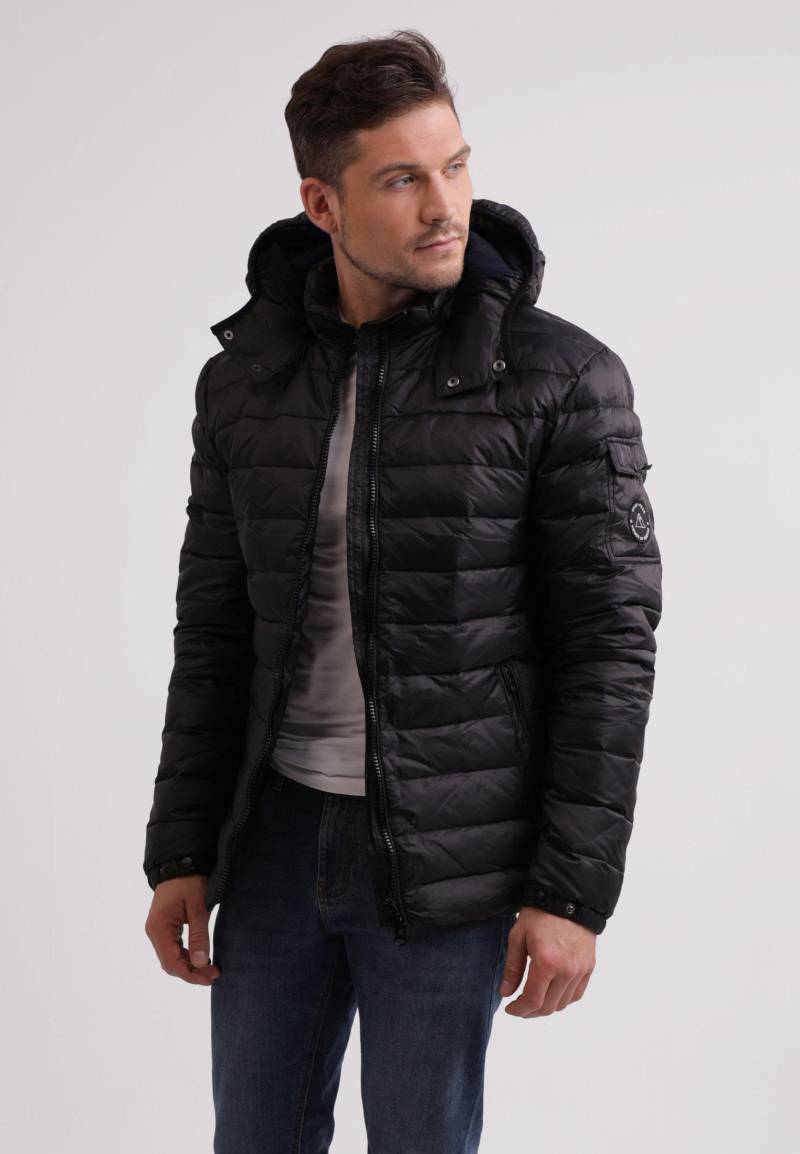 Daunenjacke Mit Kapuze Und Kaschmirfutter Herren Schwarz XL von CASH-MERE.CH