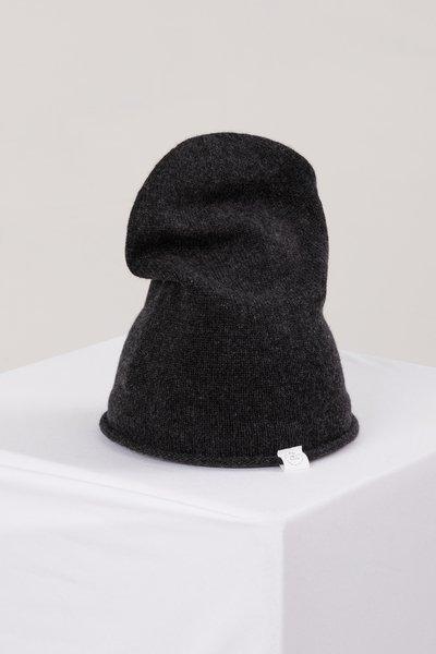 Kaschmir Beanie Damen Schwarz Leicht ONE SIZE von CASH-MERE.CH