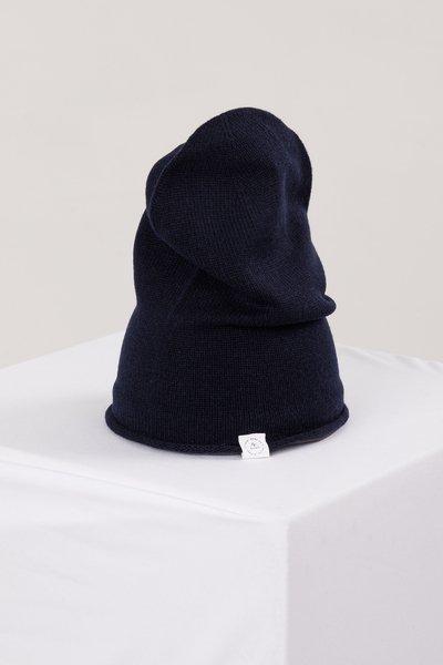 Kaschmir Beanie Damen Marine ONE SIZE von CASH-MERE.CH