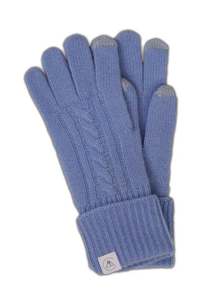 Kaschmir Handschuhe Mit Zopfmuster Herren Hellblau S/M von CASH-MERE.CH