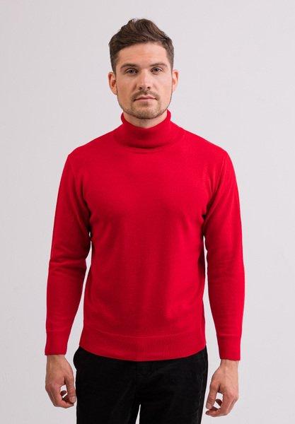 Kaschmir Rollkragen Pullover Herren Rot Bunt XL von CASH-MERE.CH