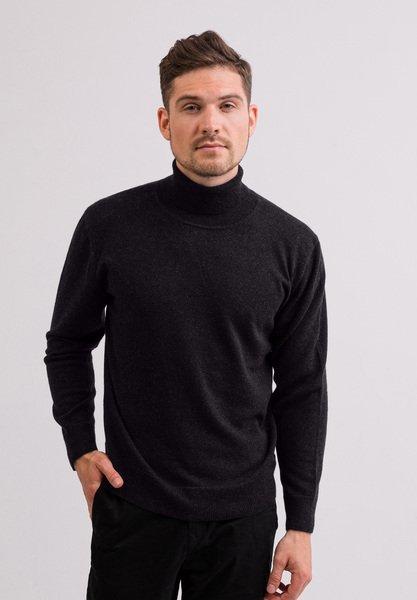 Kaschmir Rollkragen Pullover Herren Schwarz Leicht XL von CASH-MERE.CH