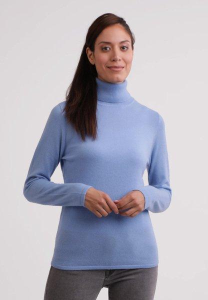 Kaschmir Rollkragen Pullover Damen Hellblau XXL von CASH-MERE.CH