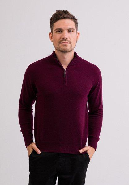 Kaschmir Stehkragen Pullover Herren Rot Bunt S von CASH-MERE.CH