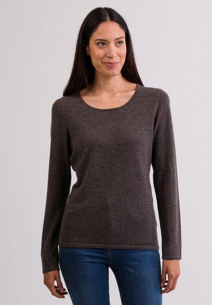 Kaschmir Rundhals Pullover Damen Beige M von CASH-MERE.CH