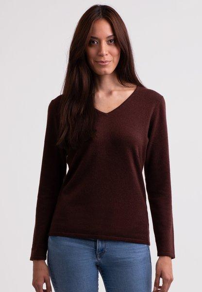 CASH-MERE.CH - Kaschmir V-Ausschnitt Pullover, für Damen, Bronze, Größe M von CASH-MERE.CH