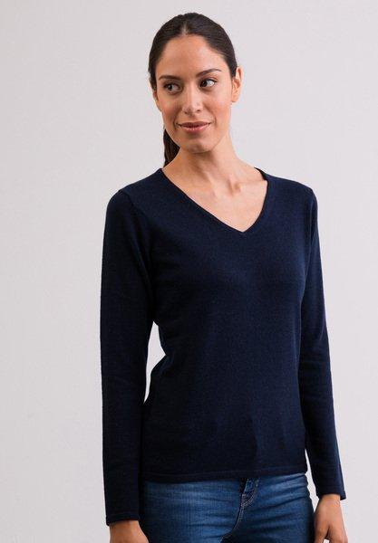 CASH-MERE.CH - Kaschmir V-Ausschnitt Pullover, für Damen, Blau, Größe XS von CASH-MERE.CH