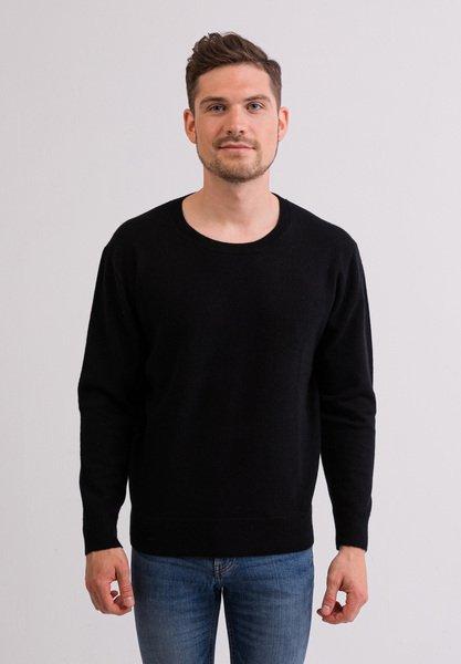 Kaschmir Rundhals Pullover Herren Schwarz XXL von CASH-MERE.CH