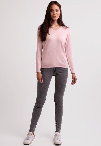 CASH-MERE.CH - Seide Kaschmir V-Ausschnitt Pullover, für Damen, Hellrosa, Größe XS von CASH-MERE.CH