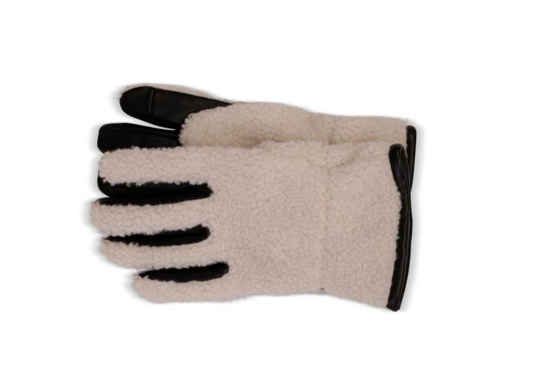 Unisex Retro-fleece-handschuhe Mit Kaschmirfutter Damen Offwhite XL von CASH-MERE.CH