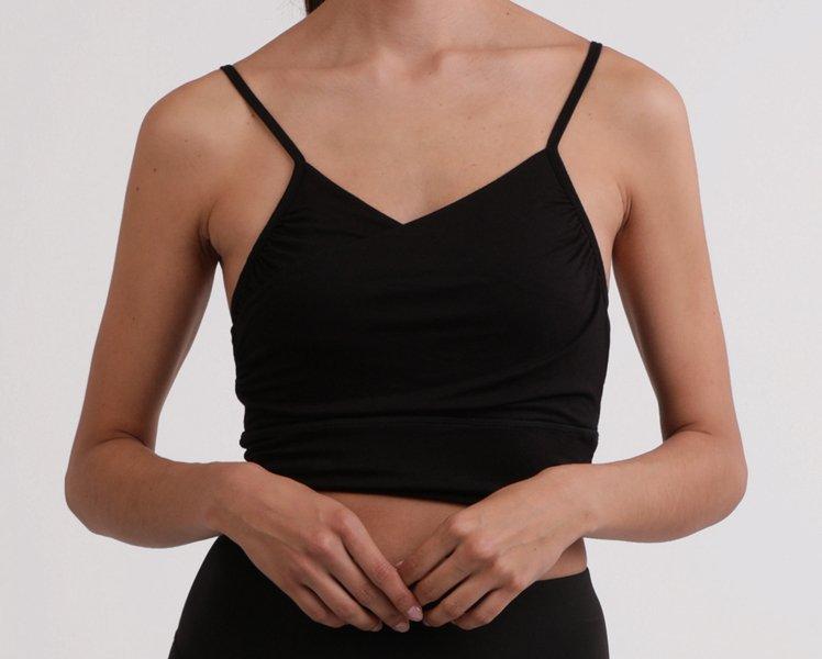 Yoga Top Damen Schwarz M von CASH-MERE.CH