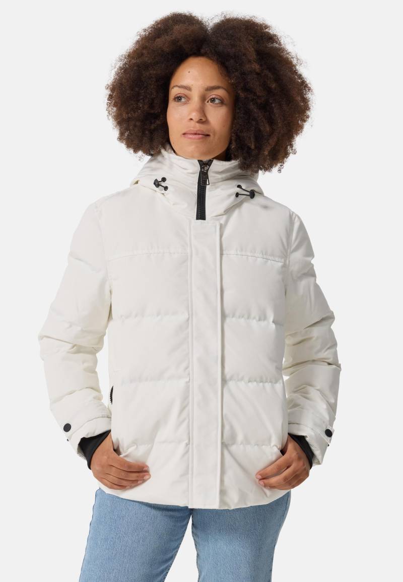 Daunenparka Mit Kapuze Und Kaschmirfutter Damen Weiss L von CASH-MERE.CH