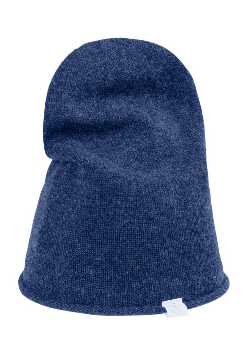 Kaschmir Beanie Damen Blau Denim ONE SIZE von CASH-MERE.CH