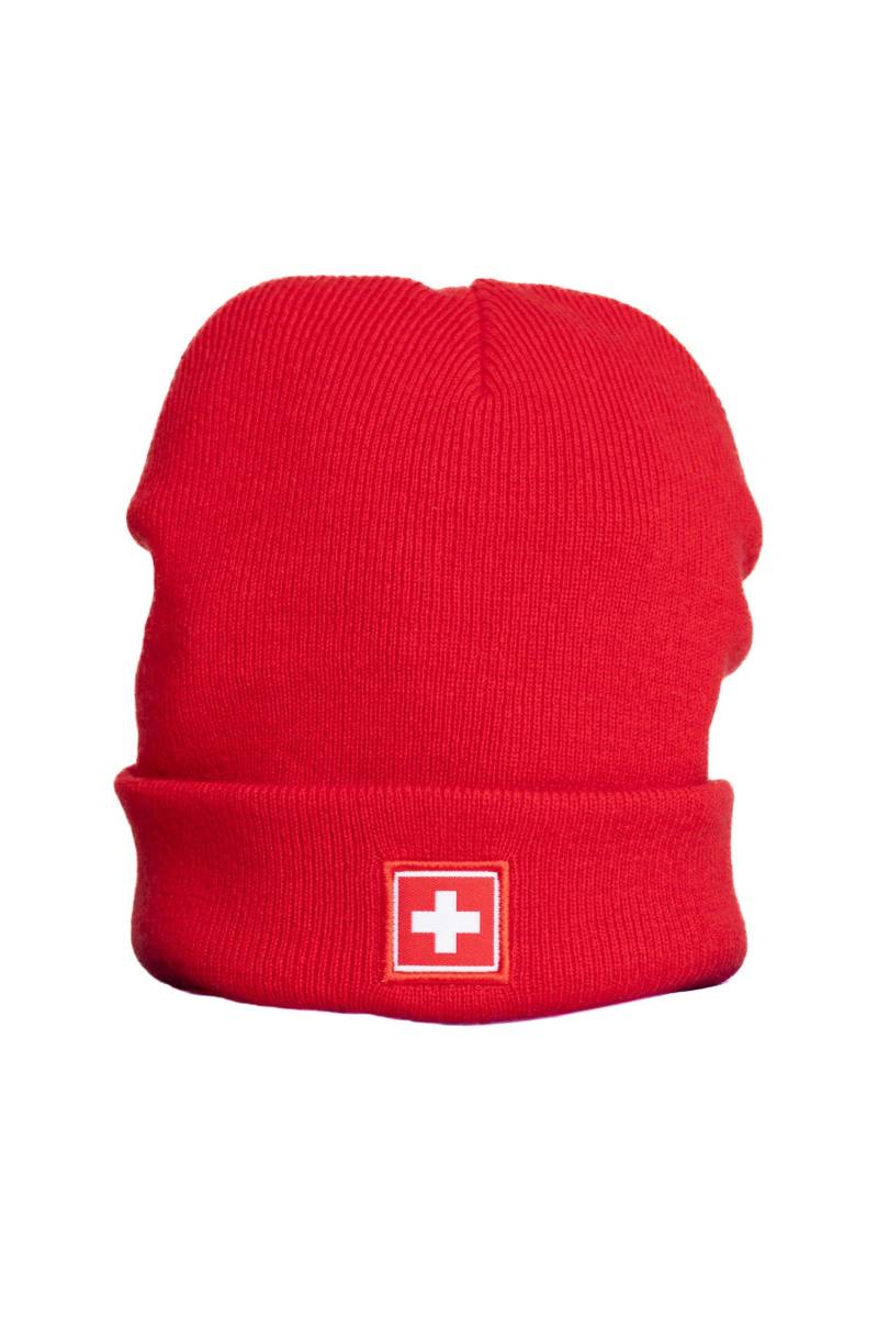 Kaschmir Beanie Switzerland Damen Rot ONE SIZE von CASH-MERE.CH