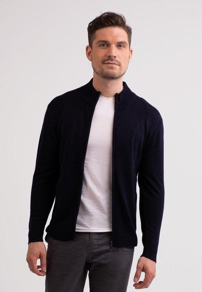 Kaschmir Cardigan Herren Blau S von CASH-MERE.CH