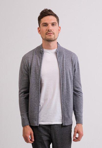 Kaschmir Cardigan Herren Grau M von CASH-MERE.CH