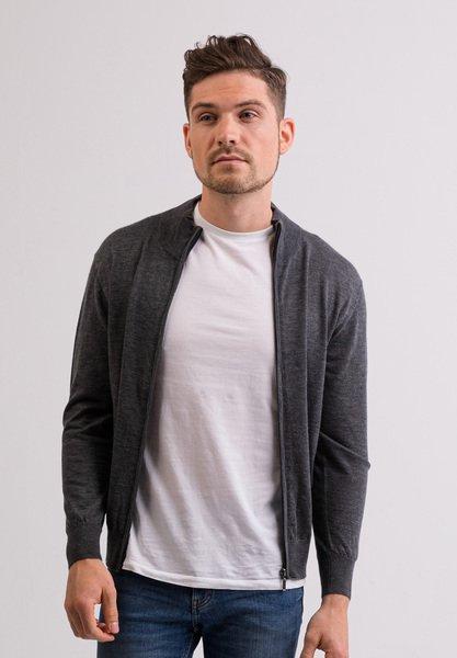 Kaschmir Cardigan Herren Taubengrau L von CASH-MERE.CH