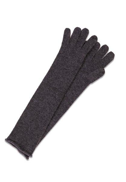 Kaschmir Handschuhe Lang Herren Taubengrau ONE SIZE von CASH-MERE.CH