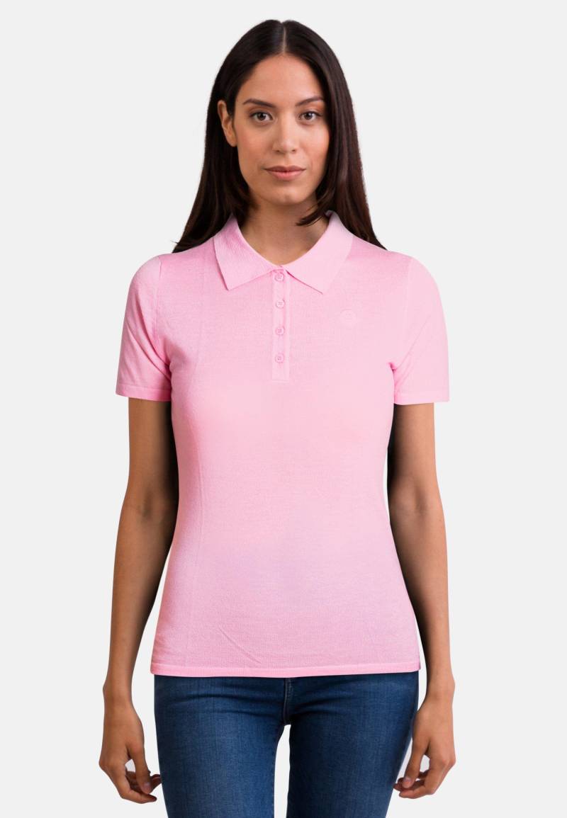 Kaschmir Poloshirt Kurzarm Damen Pink L von CASH-MERE.CH