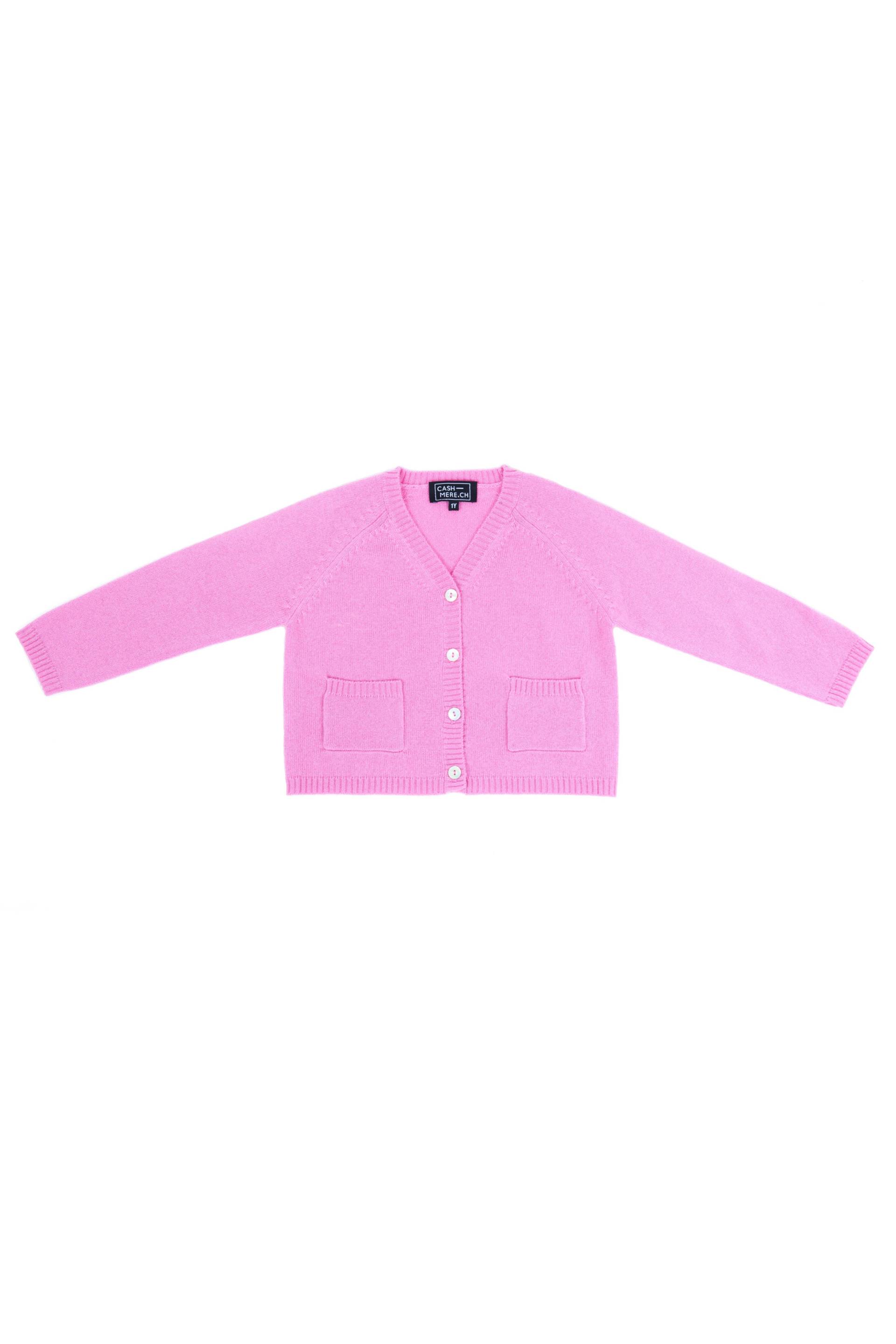 Kaschmir Strickjacke Cardigan Unisex Pink 12 mese von CASH-MERE.CH