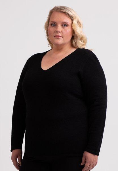 CASH-MERE.CH - Kaschmir V-Ausschnitt Pullover, für Damen, Schwarz, Größe 4XL von CASH-MERE.CH