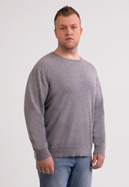 Kaschmir Rundhals Pullover Herren Grau 4XL von CASH-MERE.CH