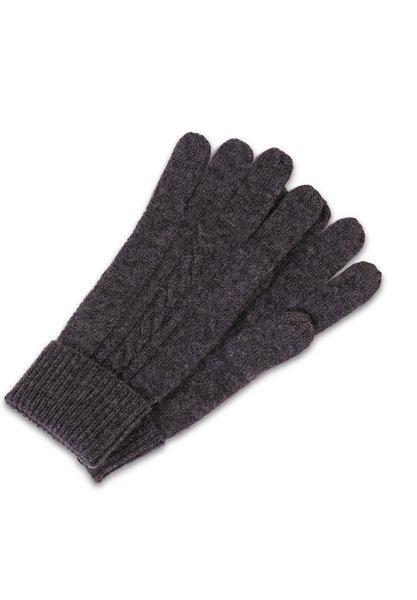 Kaschmir Handschuhe Mit Zopfmuster Herren Taubengrau L/XL von CASH-MERE.CH