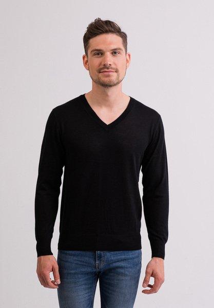 CASH-MERE.CH - Kaschmir V-Ausschnitt Pullover, für Herren, Schwarz, Größe L von CASH-MERE.CH