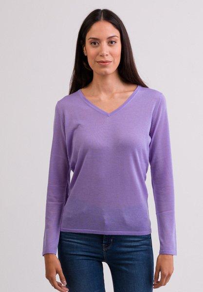 CASH-MERE.CH - Kaschmir V-Ausschnitt Pullover, für Damen, Viola, Größe L von CASH-MERE.CH