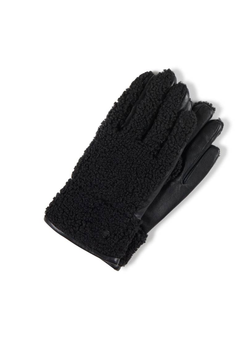 Unisex Retro-fleece-handschuhe Mit Kaschmirfutter Damen Schwarz L von CASH-MERE.CH