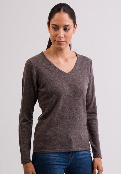 CASH-MERE.CH - Kaschmir V-Ausschnitt Pullover, für Damen, Beige, Größe M von CASH-MERE.CH