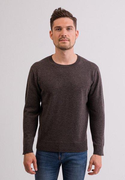 Kaschmir Rundhals Pullover Herren Beige S von CASH-MERE.CH