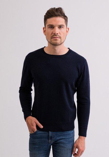 Kaschmir Rundhals Pullover Herren Marine XL von CASH-MERE.CH