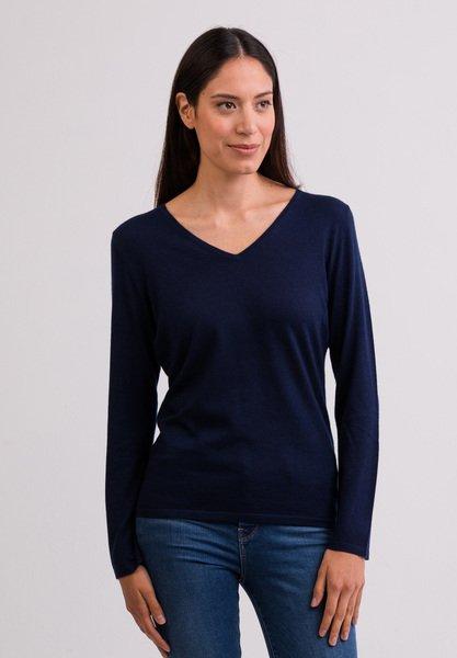 CASH-MERE.CH - Kaschmir V-Ausschnitt Pullover, für Damen, Blau, Größe XL von CASH-MERE.CH