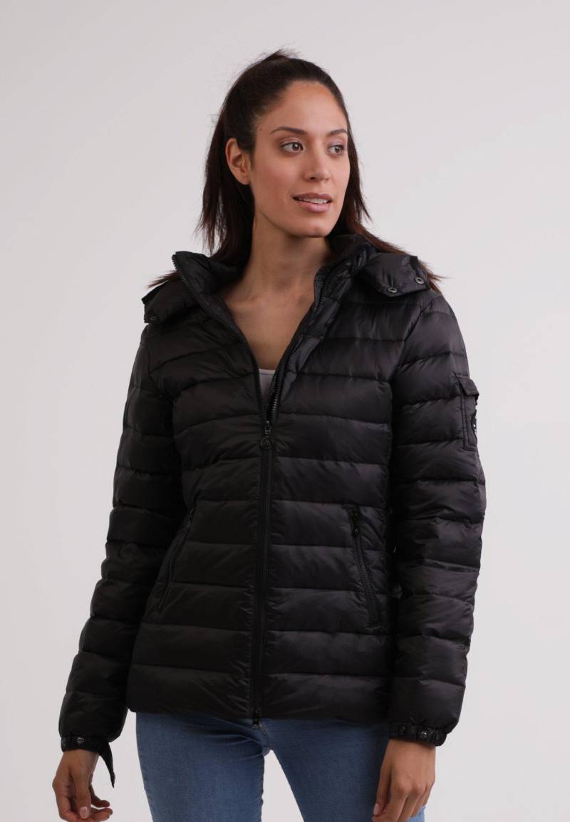 Daunenjacke Mit Kapuze Und Kaschmirfutter Damen Schwarz XL von CASH-MERE.CH