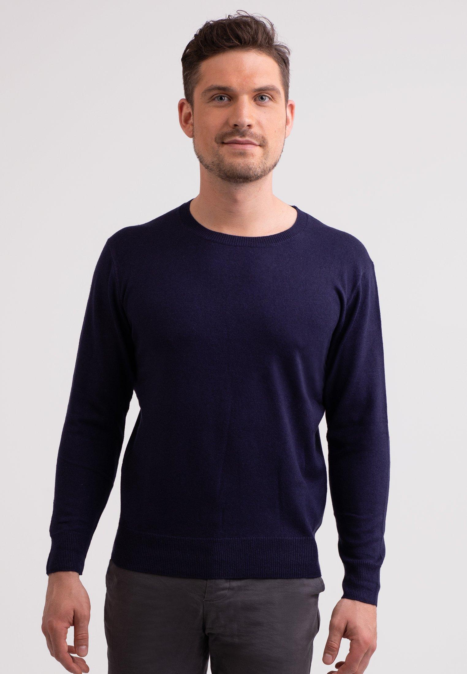 Kaschmir Rundhals Pullover Herren Marine XXL von CASH-MERE.CH