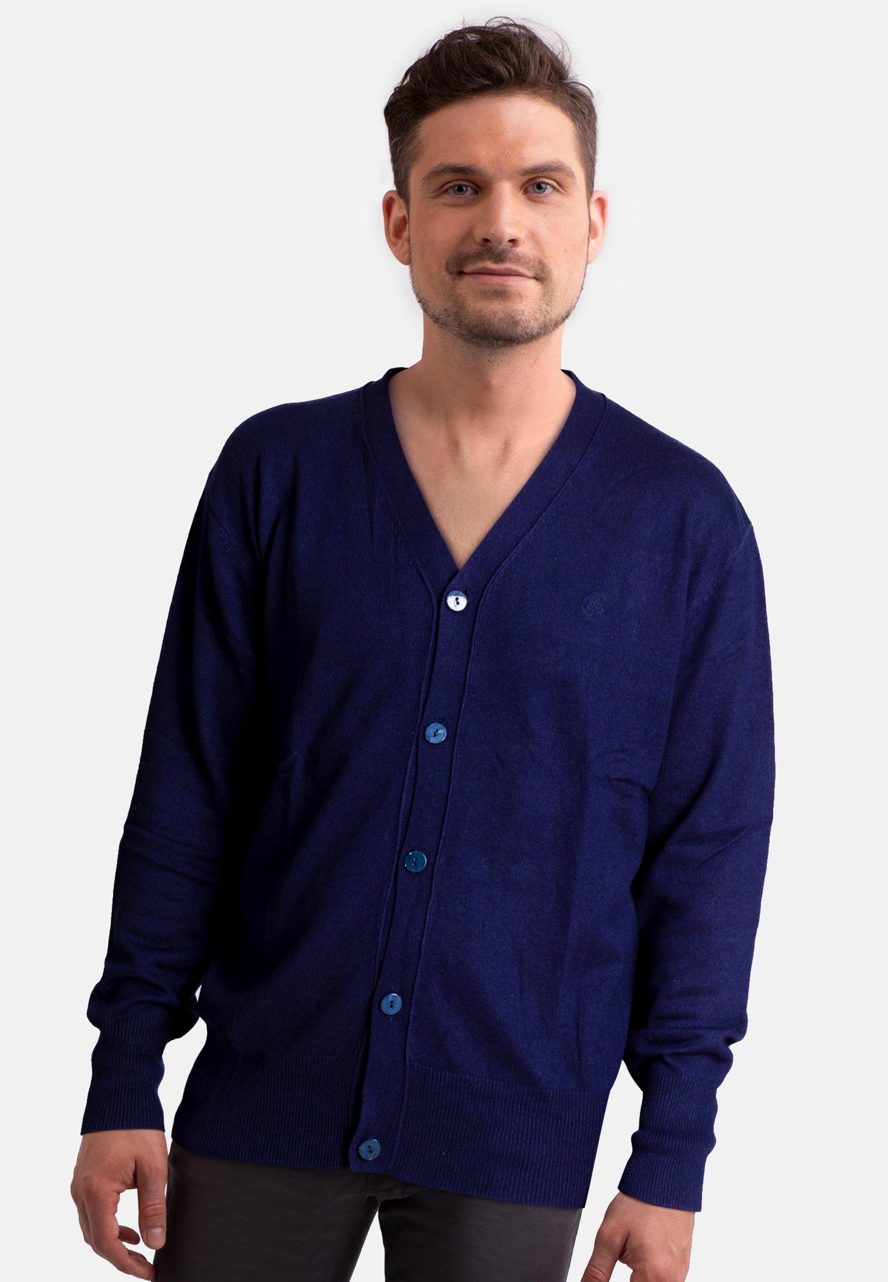 CASH-MERE.CH - Seide Kaschmir Cardigan, für Herren, Marine, Größe L von CASH-MERE.CH