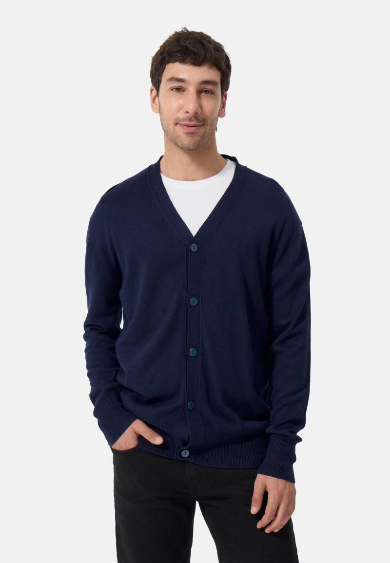 Seide Kaschmir Cardigan Herren Marine XL von CASH-MERE.CH