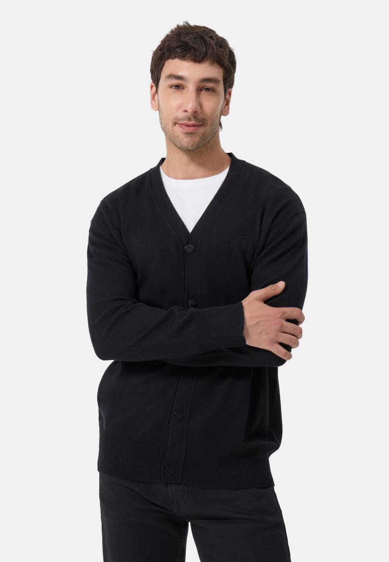 Seide Kaschmir Cardigan Herren Schwarz L von CASH-MERE.CH