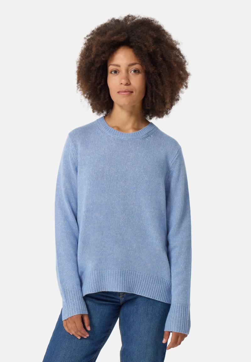 Seide Kaschmir Oversize Style Rundhals Pullover Damen Hellblau L von CASH-MERE.CH