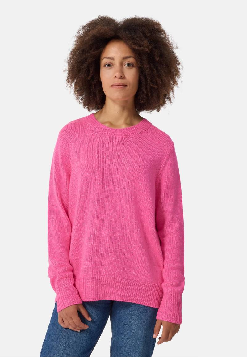 Seide Kaschmir Oversize Style Rundhals Pullover Damen Pink L von CASH-MERE.CH