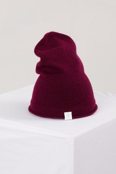 Kaschmir Beanie Damen Fuchsia ONE SIZE von CASH-MERE.CH