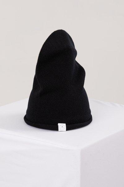 Kaschmir Beanie Damen Schwarz ONE SIZE von CASH-MERE.CH