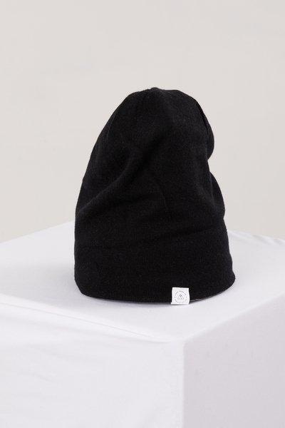 Kaschmir Wendebeanie Damen Schwarz ONE SIZE von CASH-MERE.CH